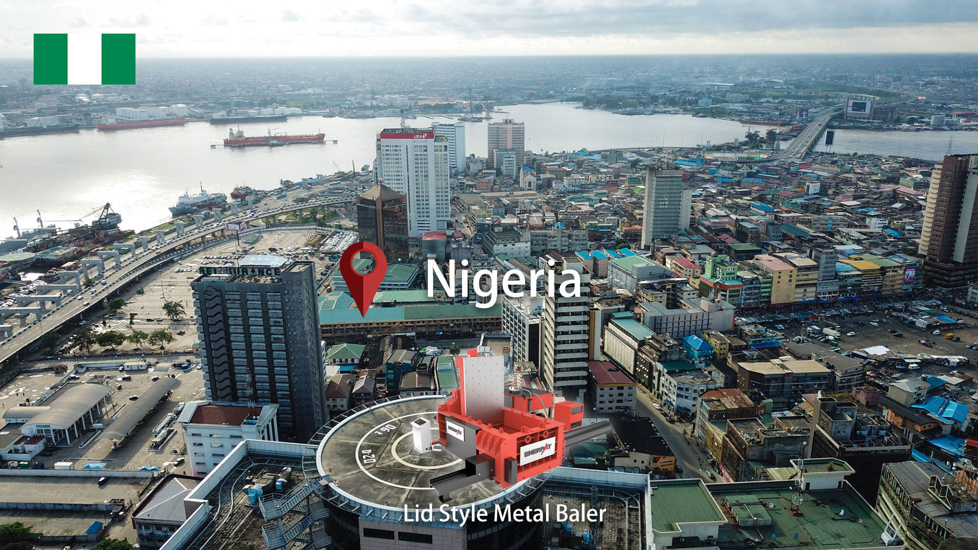 نيجيريا: ENERPAT تم تركيب آلة بالات الخردة المعدنية