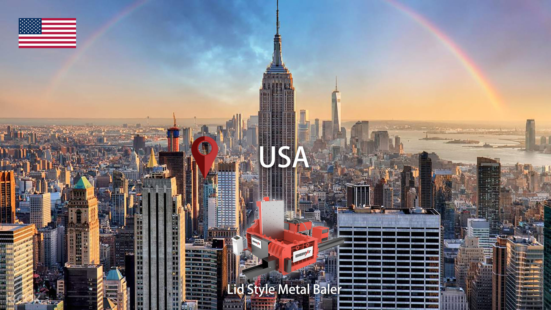 الولايات المتحدة: ENERPAT تم تركيب مكبس بالات الخردة المعدنية للبيع