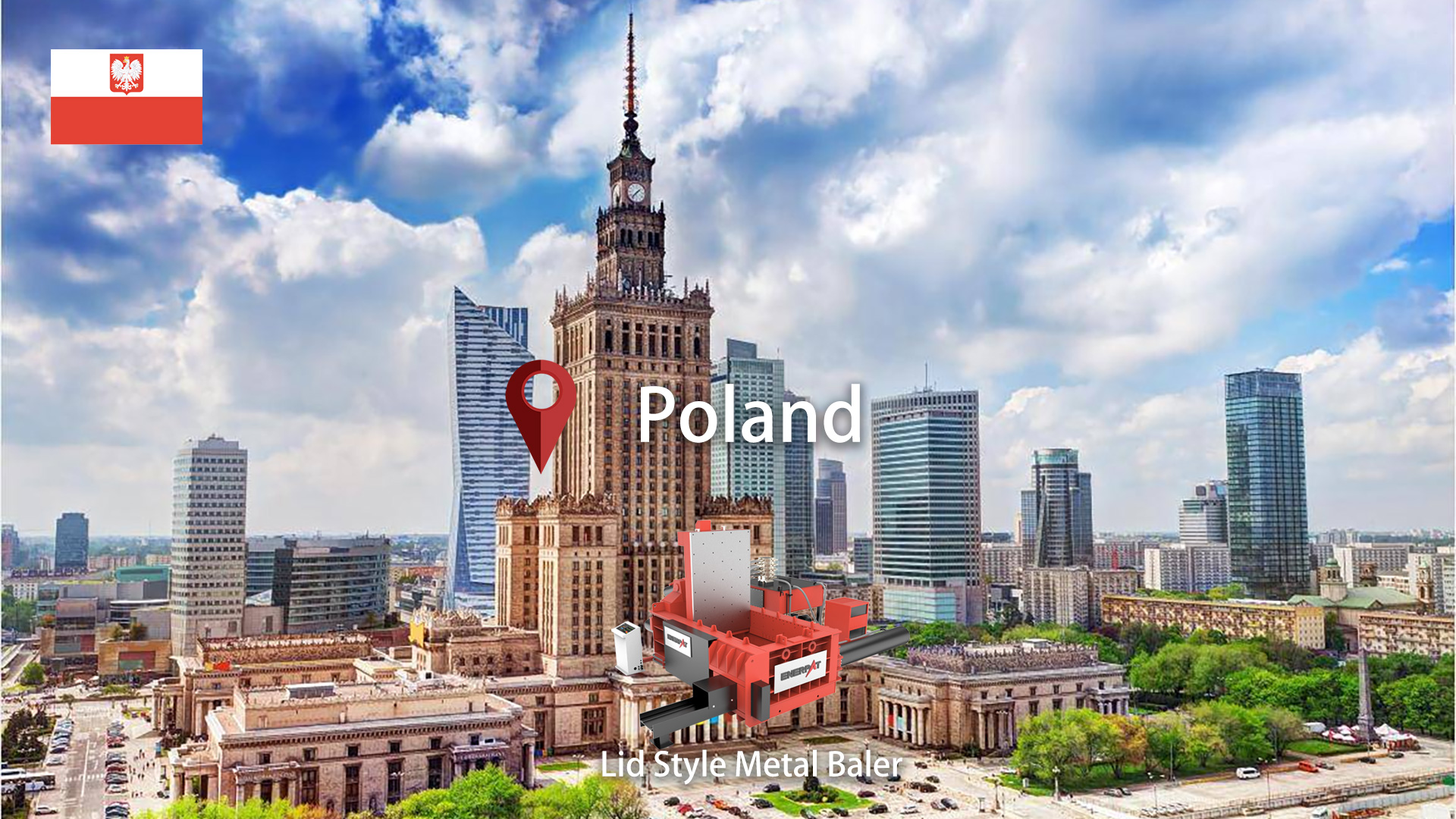 بولندا: ENERPAT تم تركيب ماكينة ضغط بالات الخردة المعدنية