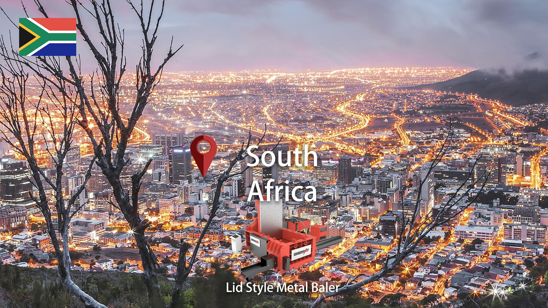 جنوب أفريقيا: ENERPAT تم تركيب مكبس بالات الخردة المعدنية