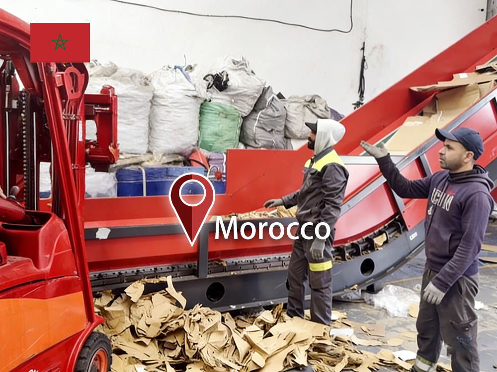 المغرب: ENERPAT تم تركيب مكبس الورق المقوى الأفقي الكبير