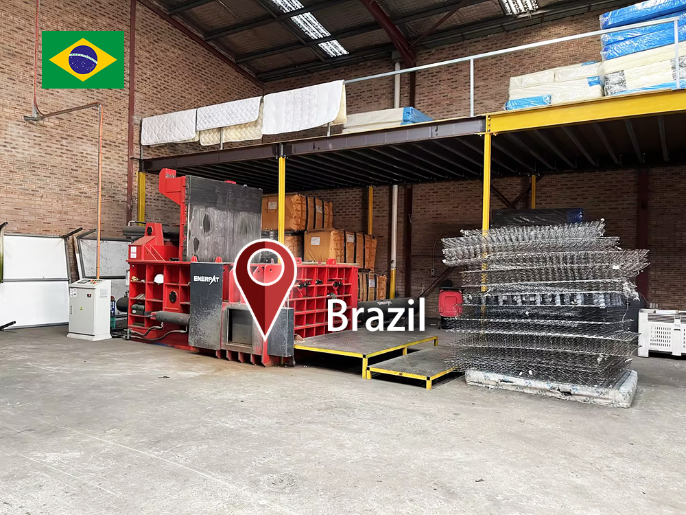 البرازيل: ENERPAT تم تركيب ماكينة تصنيع الكتل المعدنية الخردة للحديد
