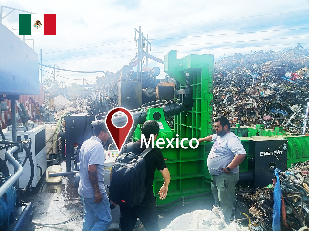 المكسيك: ENERPAT تم تركيب آلة بالات الخردة المعدنية