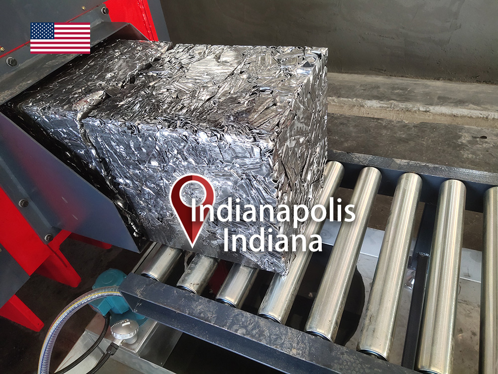 إنديانابوليس، إنديانا: ENERPAT تم تركيب ماكينة بالات الألومنيوم