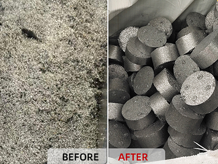 ENERPAT ماكينة قولبة سوارف معترف بها من قبل الشركة المصنعة في المملكة المتحدة، لحل تحدي إدارة نفايات خردة التيتانيوم