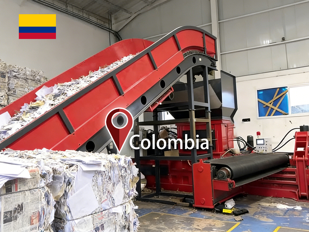 كولومبيا: ENERPAT تم تركيب ماكينة ضغط بالات هيدروليكية لنفايات الورق